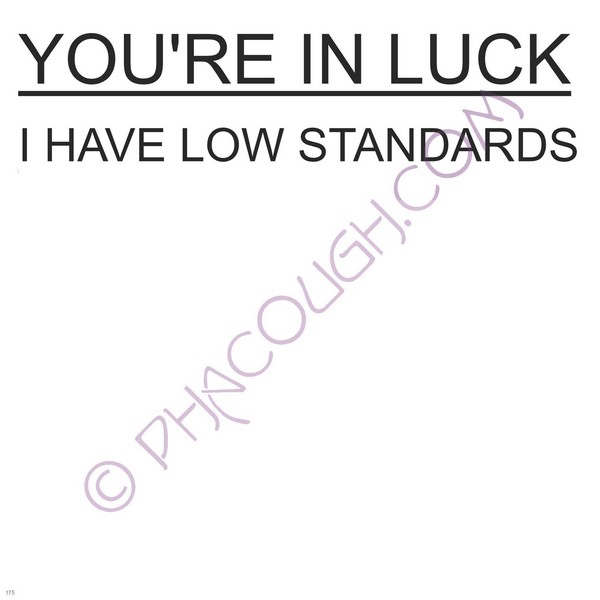 You're In Luck I Have Low Standards