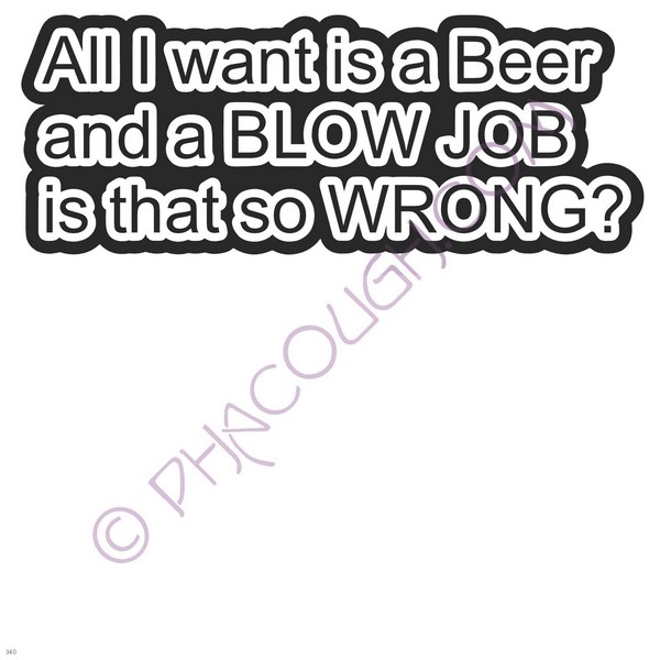 All I Want Is A Beer And A Blow Job Is That So Wrong