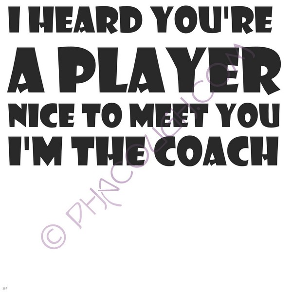 I Heard You're A Player Nice To Meet You I'm The Coach