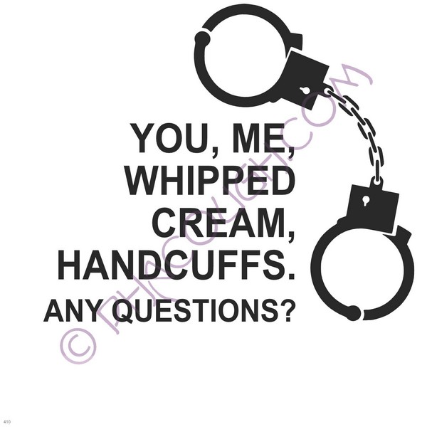 You Me Whipped Cream Handcuffs Any Questions