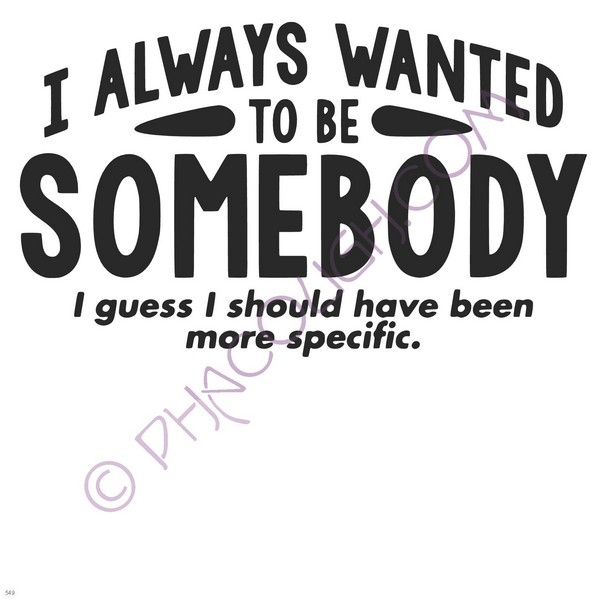 I Always Wanted To Be Somebody I Guess