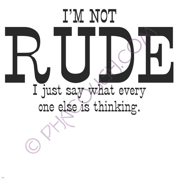 I'm Not Rude I Just Say What Every One Else Is Thinking