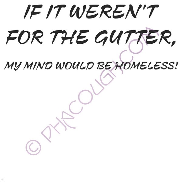 If It Weren't For The Gutter My Mind Would Be Homeless