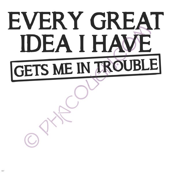 Every Great Idea I Have Gets Me In Trouble