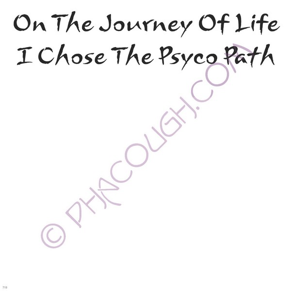 On The Journey Of Life I Chose The Psyco Path