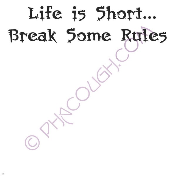 Life Is Short Break Some Rules