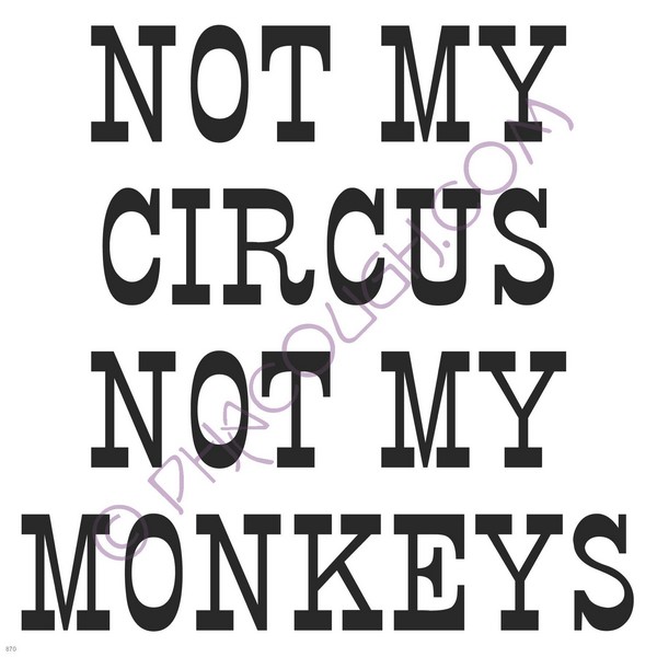 Not my circus not my monkeys