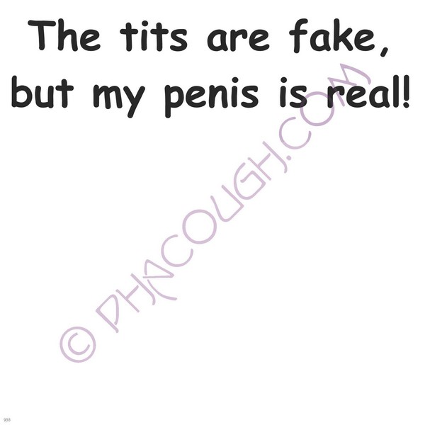 The tits are fake but my penis is real