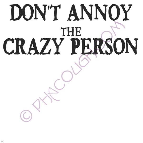 Don't annoy the crazy person