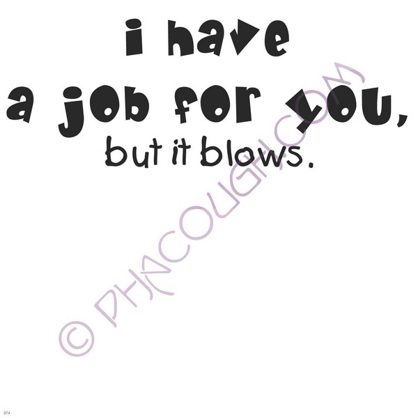 I have a job for you but it blows