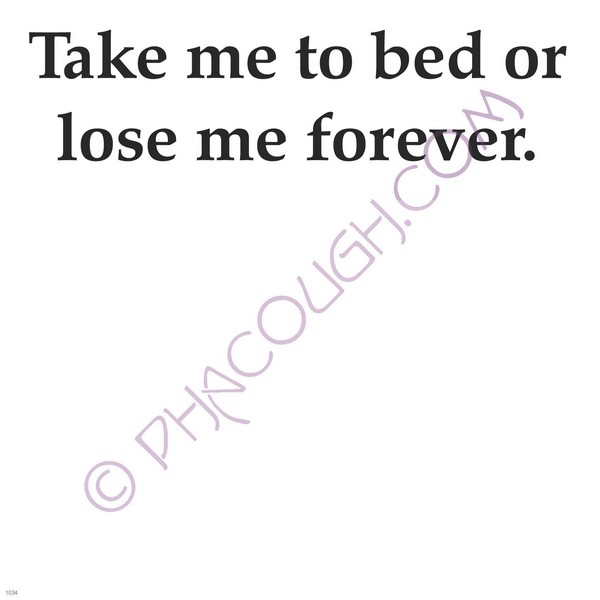 Take me to bed or lose me forever