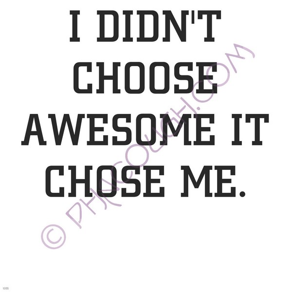 I didn't choose awesome it chose me