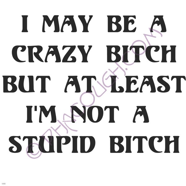 I may be a crazy bitch but at least I'm not a stupid bitch