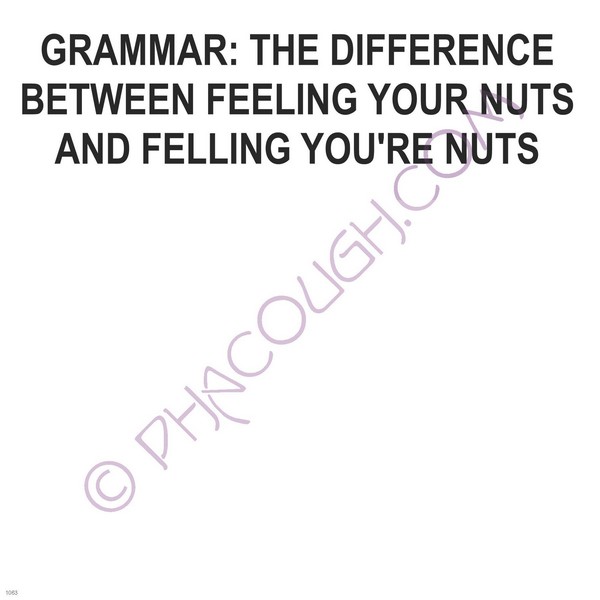 Grammar the difference between feeling your nuts