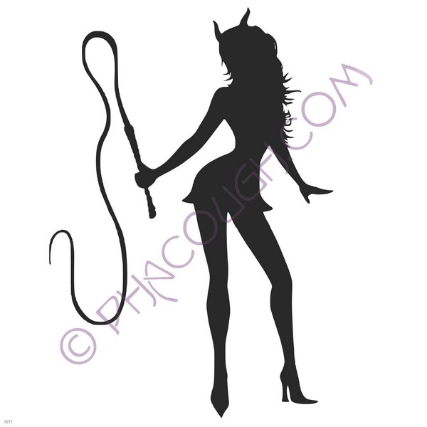 Devil woman with whip