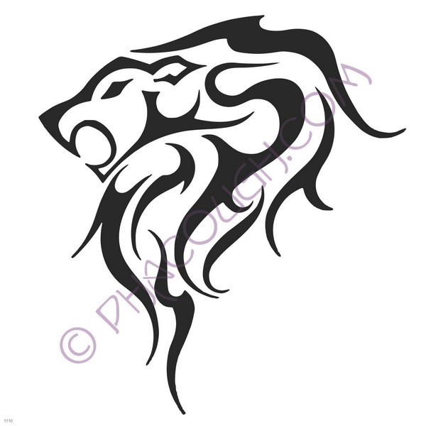 Tribal lion head