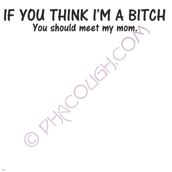 If you think I'm a bitch you should meet my mom