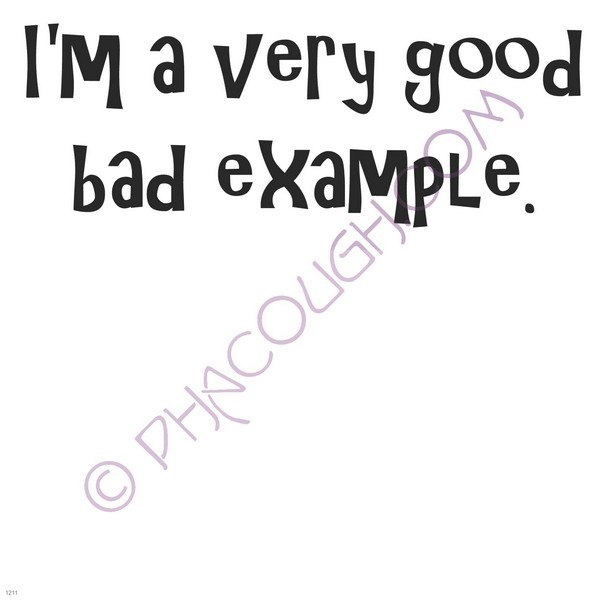 I'm a very good bad example