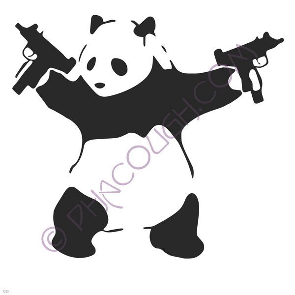 Panda with machine guns