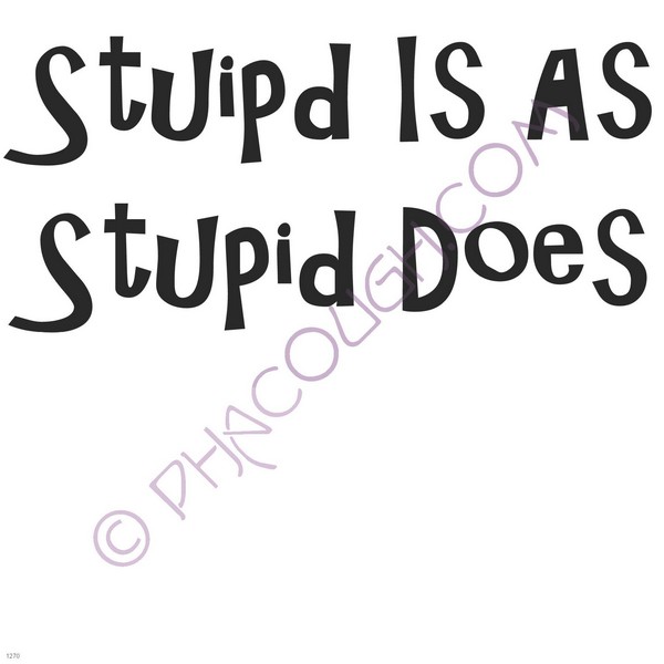 Stupid is as stupid does