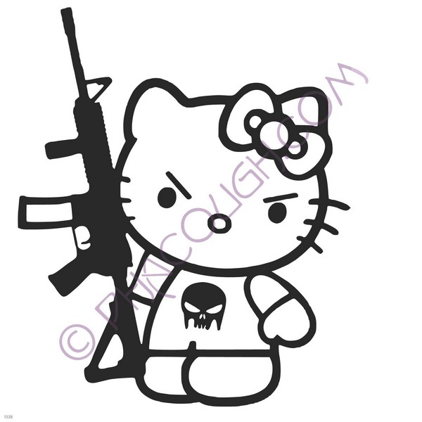 Hello kitty with M16