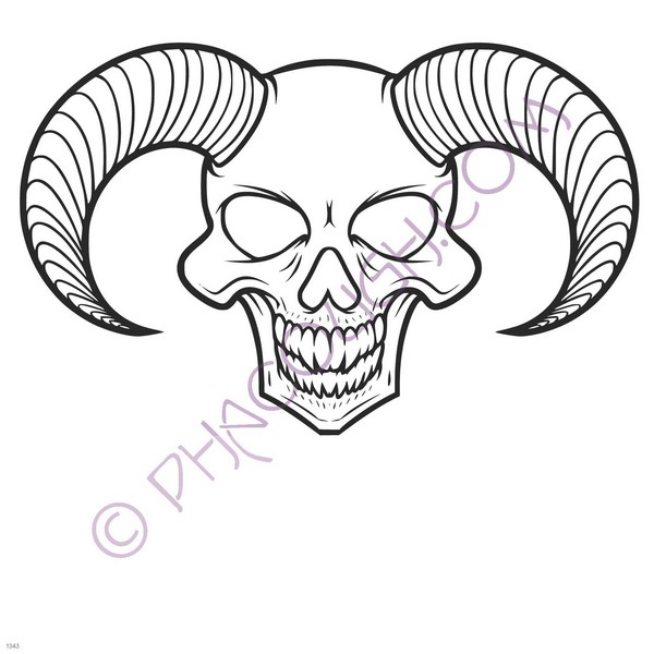 Horned Satan skull