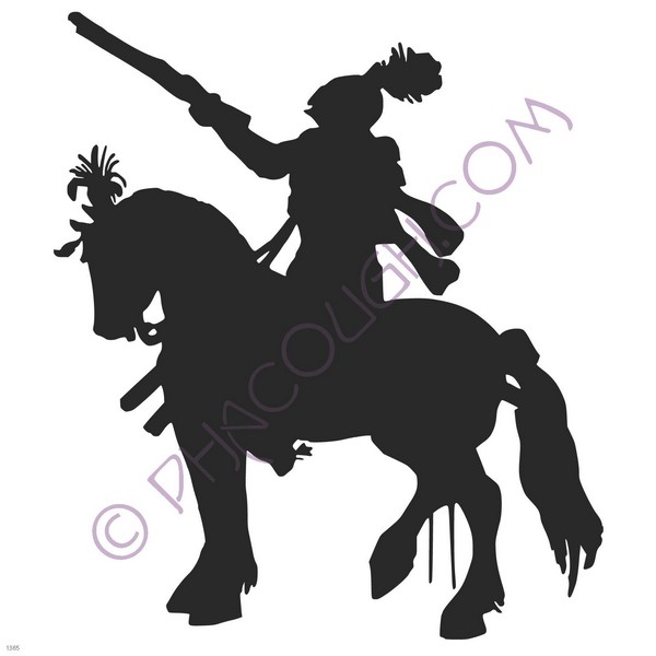 Knight on horseback with shotgun