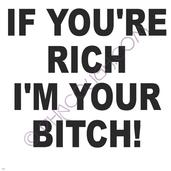 If you're rich I'm your bitch