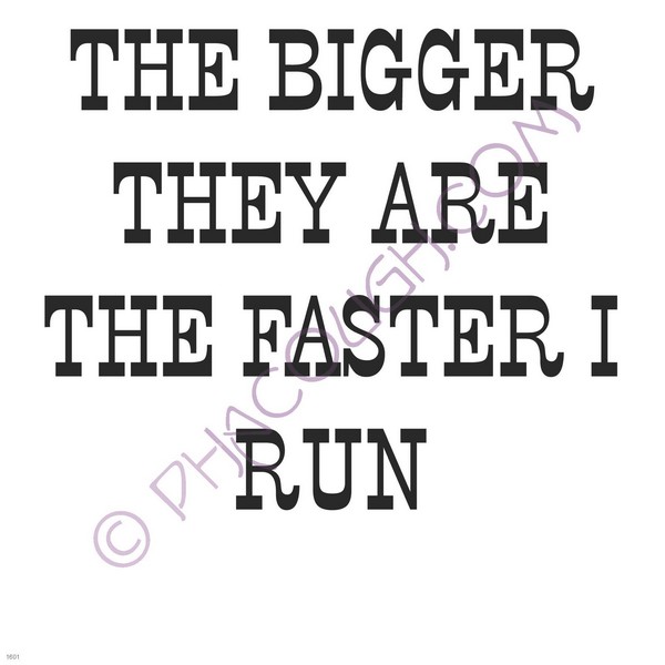 The bigger they are the faster I run