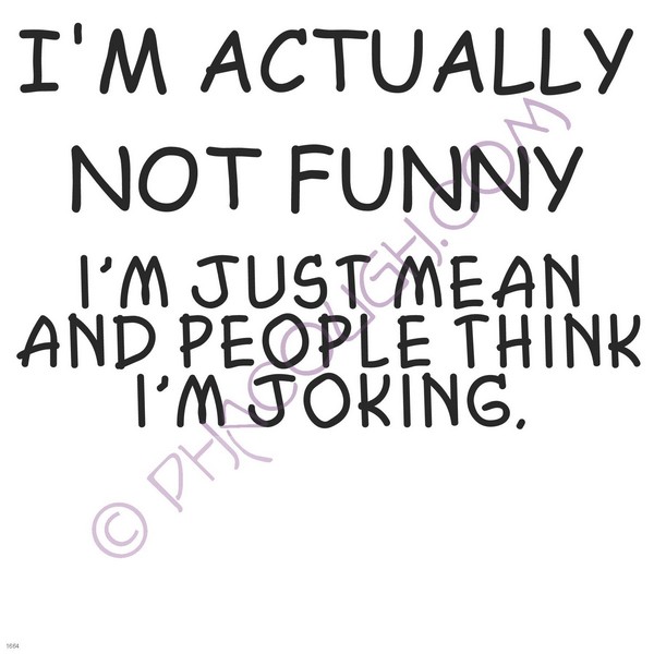 I'm actually not funny I'm just mean and people think