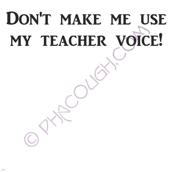 Don't make me use my teacher voice