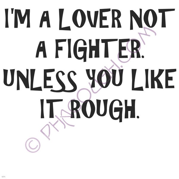 I'm a lover not a fighter unless you like it rough