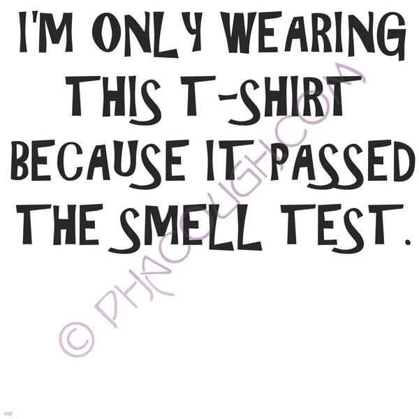 I'm only wearing this t-shirt because it passed the smell test