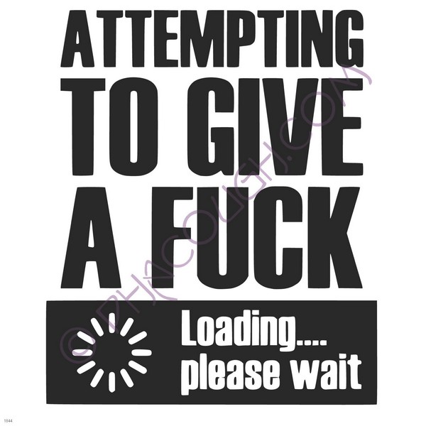 Attempting to give a fuck loading please wait