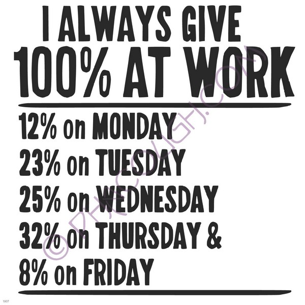 I always give 100% at work