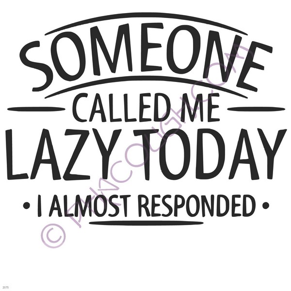 Someone called me lazy today, I almost responded