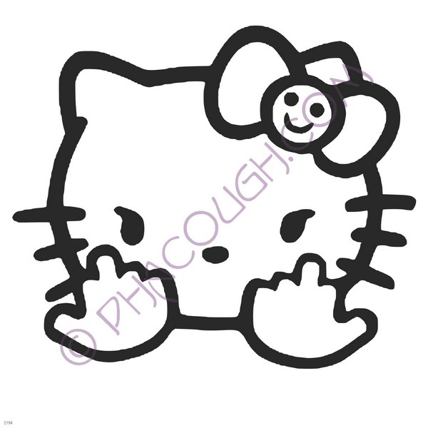 Hello Kitty Flipping Bird two hands