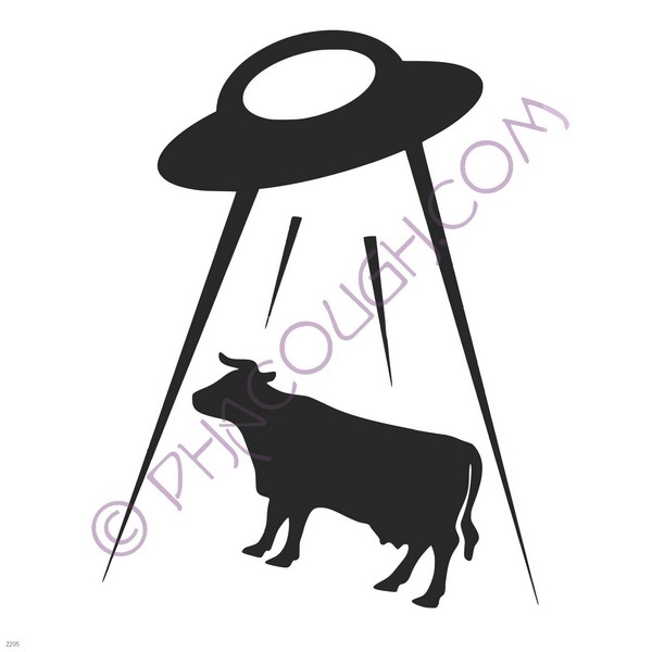 UFO abducting a cow