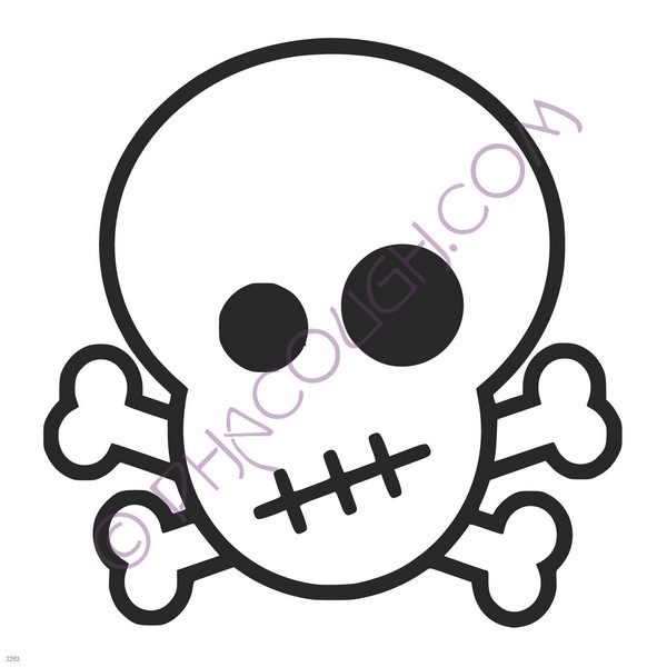 Cartoon skull and crossbones