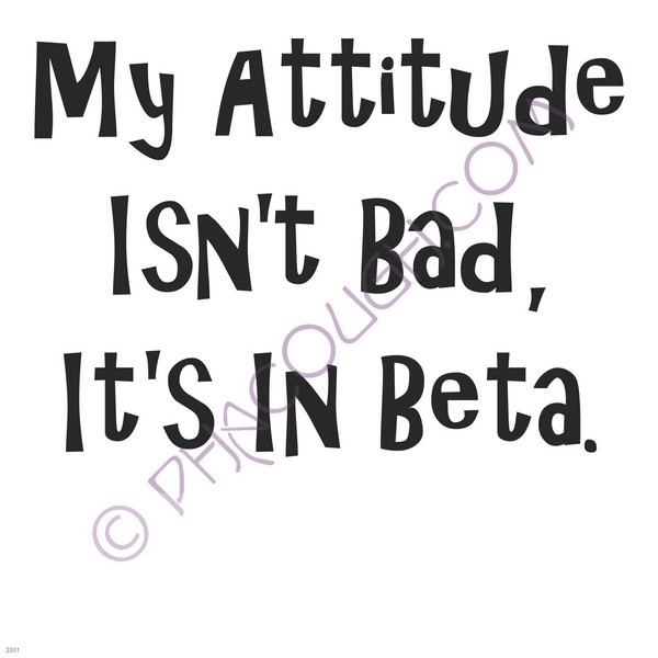 My attitude isn't bad, its in beta