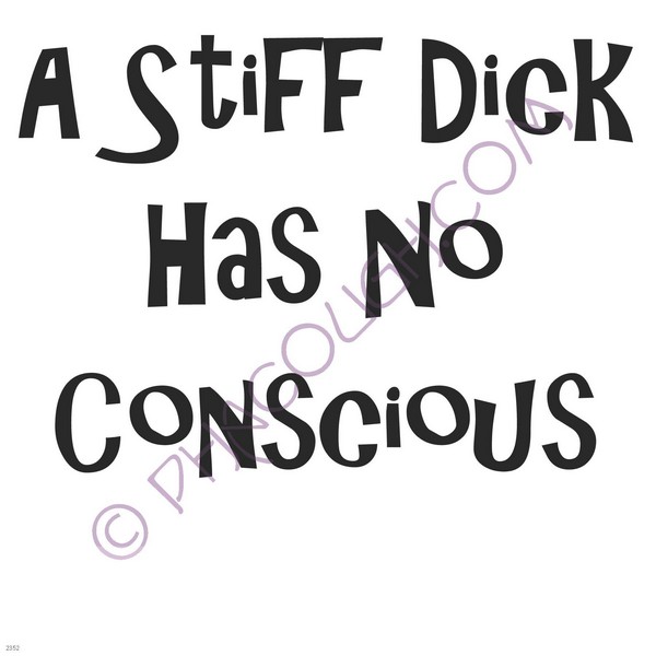 A stiff dick has no conscious