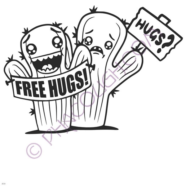 Free hugs cactus